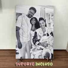 KIT Quadrinhos personalizado com foto e suporte enfeite de mesa placa decoração quarto sala