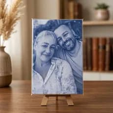 Quadros de Mesa Personalizados com Suporte Quadrinhos Decorativos Casal Estante Placa Decorativa