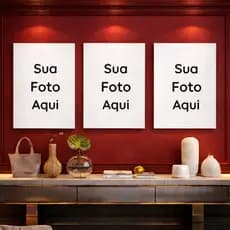 KIT de Quadros Personalizados com sua Foto Placas Decorativas Quadrinhos Decoração Quarto Sala