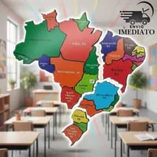 Mapa Do Brasil Em Mdf  Quebra Cabeça Regiões Brasileiras