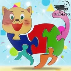 Quebra-Cabeça Gato em MDF Desenvolvimento Motor e Aprendizagem