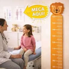 Régua de Crescimento Infantil Para Consultório Casa Animais Leão