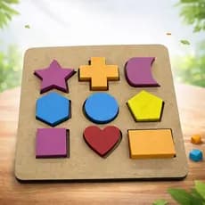 Encaixe De Formas Geométricas Brinquedo Educativo Em Madeira Mdf