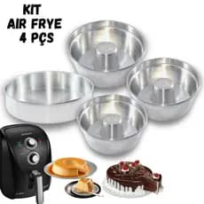 Kits Formas Suiça para Bolo?Pudim Com /2Un/3Un e 4 Unidades + Redonda Torta Fritadeira Air Fryer 3.5LT
