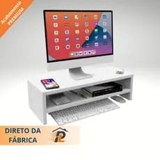 Base Suporte Monitor Mdf Home Office Mesa Notebook Ergonômico Gamer