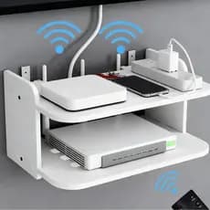Prateleira para Roteador Suporte Invisível na Parede 【MDF Durável】Acomoda TV/Modem/Video Game!