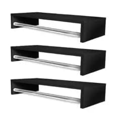 Arara Nicho Cabideiro Roupas MDF Suspenso Closet Parede Quarto 60cm Lavanderia Loja Suporta 15kg
