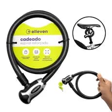 Cadeado de Segurança Elleven 1m x 15mm Cabo de Aço Reforçado Antifurto Para Bike Moto Portão