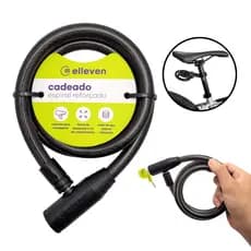Cadeado de Segurança Elleven 1m x 12mm Cabo de Aço Reforçado Antifurto Com Suporte Para Bike Moto