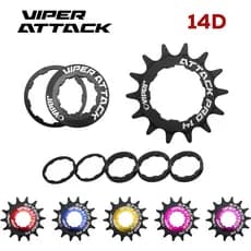 Kit Single Cog Único 14D Cassete K7 HG Viper Attack Para Grau, Wheeling, Freeride, Dirt Jump e Bmx