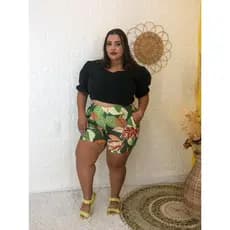 Short Plus Size Feminino – Modelo Curve, Confortável e Elegante Não (garantimos Estampas)