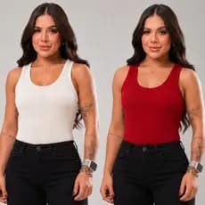 Kit 3 Regatas Femininas Caneladas Premium | Blusa Básica Confortável Moda Casual Tamanho Único