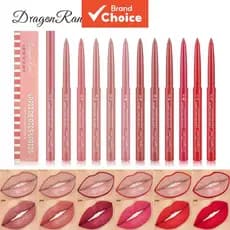 Lápis de contorno labial batom marrom escuro vermelho à prova d'água para mulheres, caneta de contorno labial fosca,