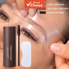 Kit de Carimbo de Sobrancelha à Prova d'Água com Estênceis e Pó para Modelagem Natural em Um Passo, Realçador de