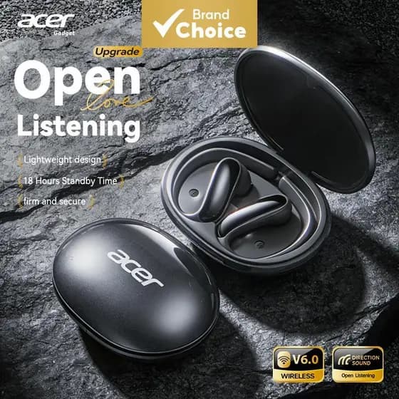 Acer OHR718 Fones De Ouvido Tipo-C Com Microfone Sem Fio Bluetooth Earpods Confortáveis Design De Gancho De Orelha Uso E