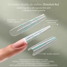 Molde Sanduíche Duplo 240un Extensão Unhas Caixão Amêndoa Formas Superior Inferior MR Nail