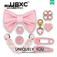 metal JJBXC Sacos Charme Buraco Acessórios Rosa Diamante Trevo Quatro Folhas
