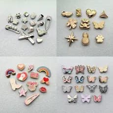 100 # Miss Zoe Jibtz Acessórios Para Pés De Arco-Íris De metal Acessório Borboleta