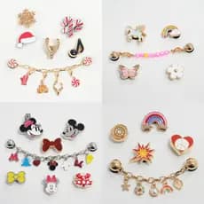 Miss Zoe Jibtz Disney Metal Mickey Mouse Acessórios Para Pés Arco-Íris Série Natal De