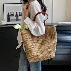 Bolsa de Rede de Grande Capacidade para Mulher, Adequada para Praia