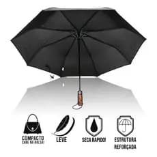 Guarda Chuva Grande Abertura Automática Reforçado com 8 Varetas e Capa Protetora
