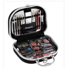 Maleta Maquiagem Fenzza Completa 28 Itens Sombras Pincéis Blush Kit Profissional Alumínio