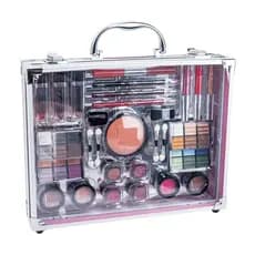 Maleta Maquiagem Fenzza Muse Prateada 28 Itens Completa Sombra Batom Blush Kit Profissional