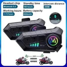 1/2Pcs Intercomunicador Sem Fio Bluetooth Para Motocicleta 300M Redução De Ruído À Prova D'água