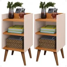 Mesa de Cabeceira Nicho e porta Celular Organizador Slim Compacta Livros Abaju Quarto - MÓVEIS UP
