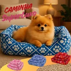 Cama Caminha Superluxo Cães E Gatos Confortável + Almofadinha