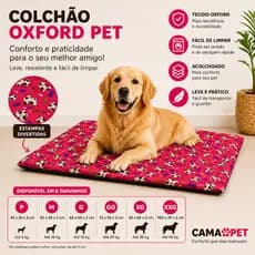 Cama Caminha Pet Colchão Oxford Macio Lavável King Confort Cães e Gatos