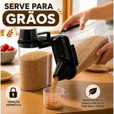 Pote Hermético 2.5L Com Copo Medidor Bico Dosador Cozinha Mantimentos Lavanderia Multiuso Organizado