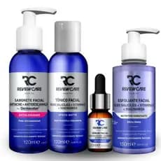 Kit SkinCare Antiacne Sabonete + Esfoliante + Tônico + Sérum Review Care