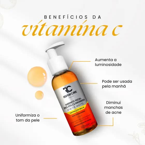 Sabonete Facial Antioleosidade Vitamina C + Niaciamida E Zinco 120ML Review Care