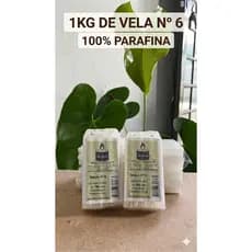 1 KG Vela Palito Branca nº6 Parafina Pura