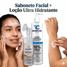 Kit Limpeza e Hidratação Dia a Dia Sabonete Facial Demaquilante Pré Make e Creme Corporal Hidratante 10% Ureia