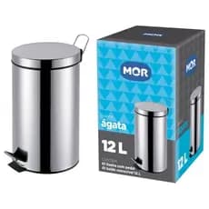 Lixeira Ágata 12 l Com Pedal Inox Mor