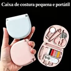 3Kit Costura Plástico - Mini kit Costura - 7x6 cm, Completo e Prático para Reparos Rápidos em Qualquer Lugar