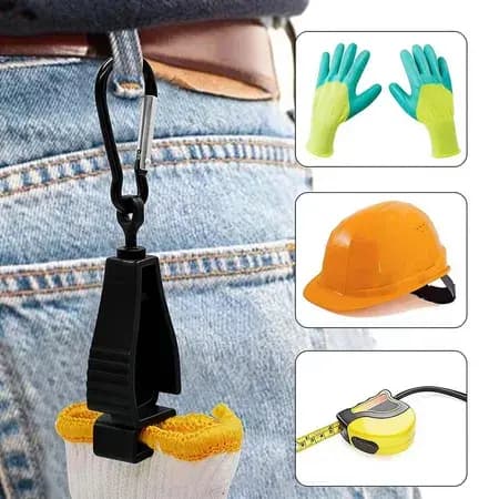 Clipe organizador multifuncional, prendedor de luvas portátil, clipe antiperda para camping ao ar livre.