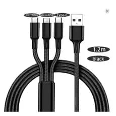 3 em 1 carregador usb rápido tipo c micro lightning cabo carregador para iphone android