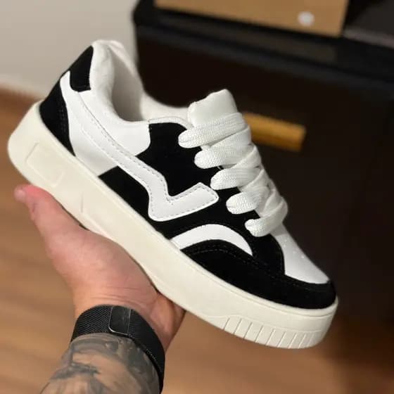 Tênis Plataforma Feminino Branco Camurça Solado Macio