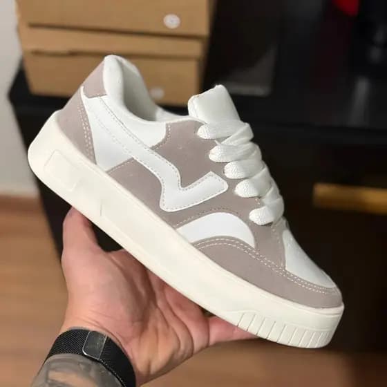 Tênis Plataforma Feminino Moderno Confortável Estilo Blogueira