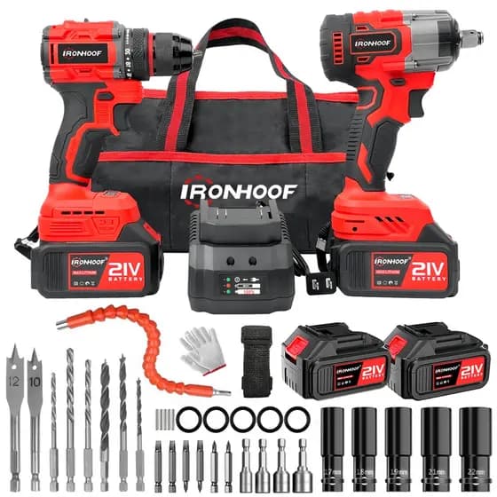 Kit 2 Furadeira Parafusadeira De Impacto Chave De Impacto A Bateria Brushless