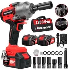 Chave de Impacto Profissional 1200/800nm Parafusadeira Sem Escova 4AH Bateria