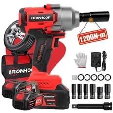 Chave de Impacto Elétrica 1200/800nm Profissional Sem Escovas 21V 2 Baterias