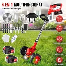 Aparador Cortador De Grama /Roçadeira Elétrica 800w 2 Bateria com Roda