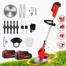Roçadeira Aparador Cortador De Grama Elétrico Bivolt 110v/220v 2 Baterias Recarregável