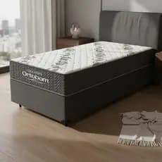 Cama Box com Colchão de Espuma D33 Ortobom Airtech 100 Solteiro 88cm