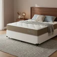 Cama Box com Colchão de Espuma D33 Double Face Belin Casal 138cm