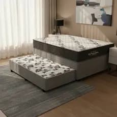 Cama Box com Colchão de Espuma D33 Ortobom Airtech 100 + Auxiliar de Espuma Unique Solteiro 88cm